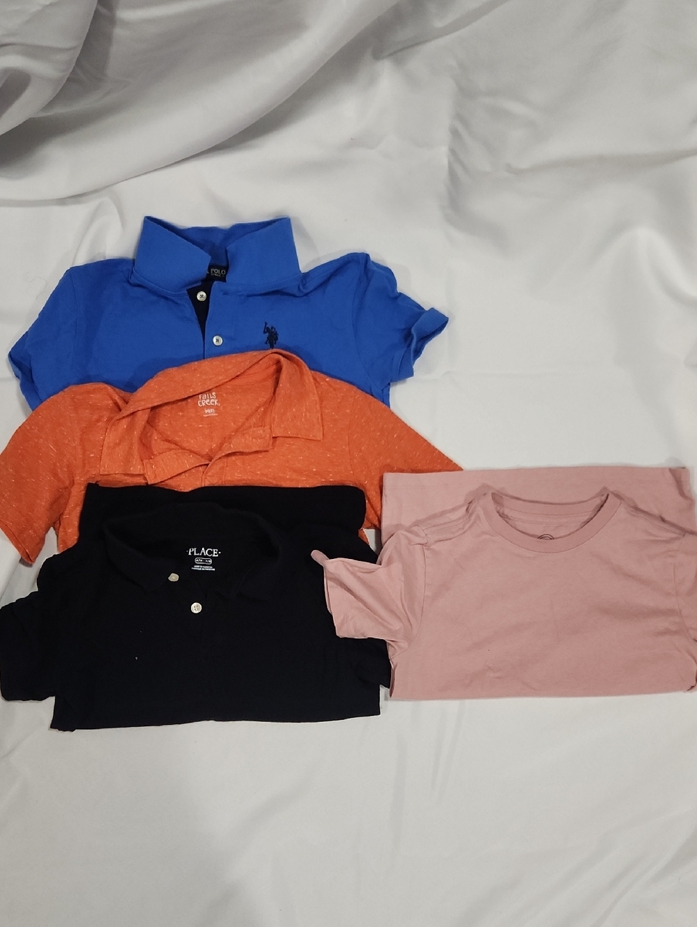Mixed Kids Polo & Tee Pack - Blue, Orange, Black, Pink - Assorted Brands
